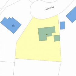 98 Crofton Rd, Newton MA 02468-2115 plot plan
