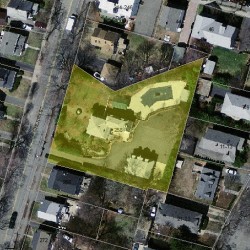 258 Cherry St, Newton MA  02465-1605 aerial view