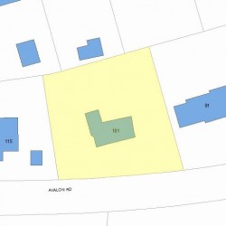 101 Avalon Rd, Newton MA  02468-1611 plot plan