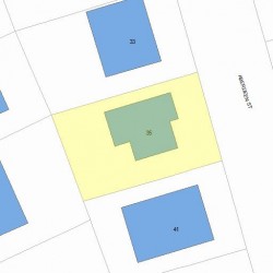 35 Aberdeen St, Newton MA  02461-1801 plot plan