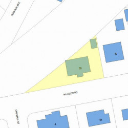 55 Hillside Rd, Newton MA 02461-1440 plot plan