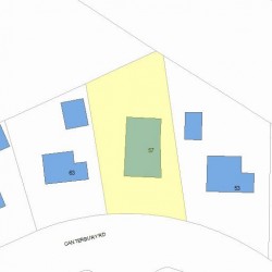 57 Canterbury Rd, Newton MA  02461-1319 plot plan