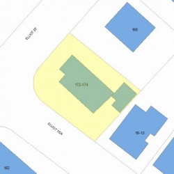 172 Elliot St, Newton MA  02464-1251 plot plan