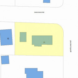 21 Morseland Ave, Newton MA  02459-1151 plot plan