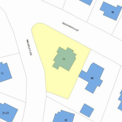 10 Waverley Ave, Newton MA 02458-2104 plot plan