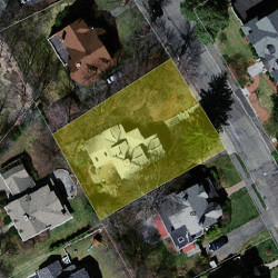 65 Hillside Ave, Newton MA  02465-2543 aerial view
