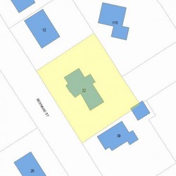 22 Bernard St, Newton MA 02461-1904 plot plan