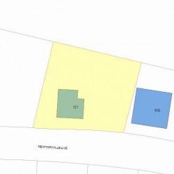 121 Newtonville Ave, Newton MA 02458-1851 plot plan