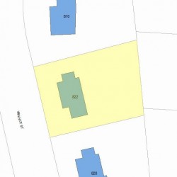 822 Walnut St, Newton MA  02459-1717 plot plan