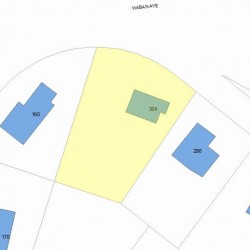 304 Waban Ave, Newton MA  02468-2151 plot plan