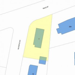 4 Avondale Rd, Newton MA  02459-1619 plot plan