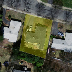 60 Maynard St, Newton MA  02465-1358 aerial view
