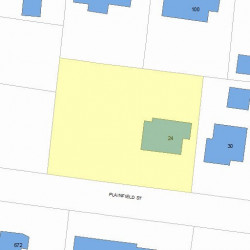 24 Plainfield St, Newton MA  02468-1633 plot plan