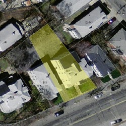607 Washington St, Newton MA  02458-1451 aerial view