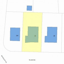 24 Elinor Rd, Newton MA 02461-1835 plot plan