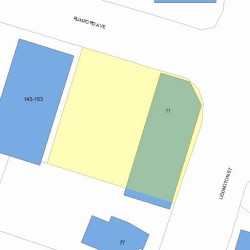 71 Lexington St, Newton MA  02466-1345 plot plan
