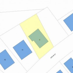 9 Curve St, Newton MA  02465-2206 plot plan