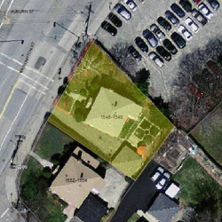 1548 Washington St, Newton MA  02465-2221 aerial view
