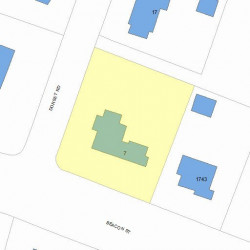 7 Dorset Rd, Newton MA 02468-1457 plot plan