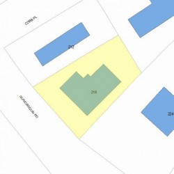 216 Quinobequin Rd, Newton MA 02468-1817 plot plan