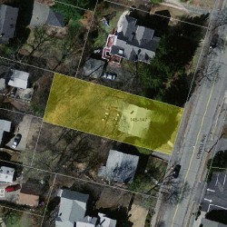 147 Lowell Ave, Newton MA  02460-1521 aerial view