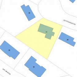 34 Cottonwood Rd, Newton MA  02459-3112 plot plan