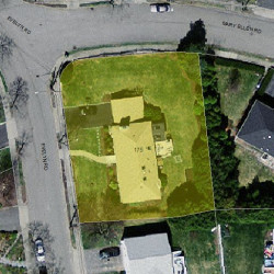 175 Evelyn Rd, Newton MA  02468-1034 aerial view