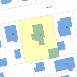 90 Erie Ave, Newton MA 02461-1514 plot plan