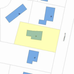 31 Cornell St, Newton MA  02462-1107 plot plan