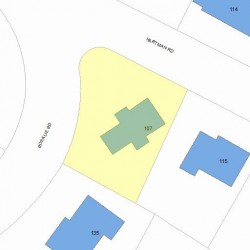 107 Hartman Rd, Newton MA  02459-2851 plot plan