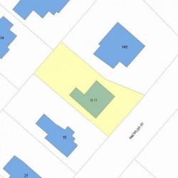 11 Knowles St, Newton MA  02459-2205 plot plan