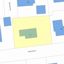 21 Carleton St, Newton MA  02458-1604 plot plan