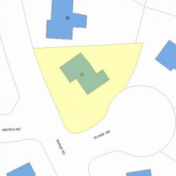 33 Ruane Rd, Newton MA  02465-2627 plot plan