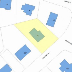 551 Chestnut St, Newton MA  02468-1210 plot plan
