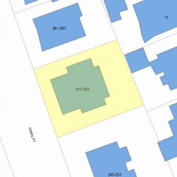 257 Pearl St, Newton MA 02458-1344 plot plan