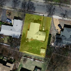 48 Maynard St, Newton MA  02465-1358 aerial view