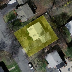 127 Harding St, Newton MA 02465-1339 aerial view