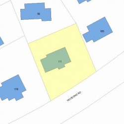 111 Wood End Rd, Newton MA  02461-1402 plot plan