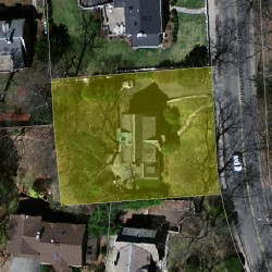 521 Chestnut St, Newton MA  02468-1205 aerial view