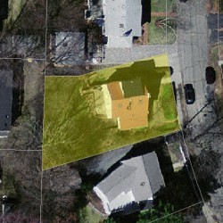 43 Tarleton Rd, Newton MA  02459-1732 aerial view