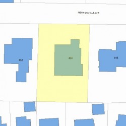 424 Newtonville Ave, Newton MA 02460-1954 plot plan