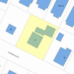 54 Underwood Ave, Newton MA  02465-1024 plot plan