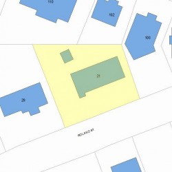 21 Roland St, Newton MA  02461-1919 plot plan
