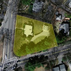 592 Chestnut St, Newton MA 02468-1614 aerial view