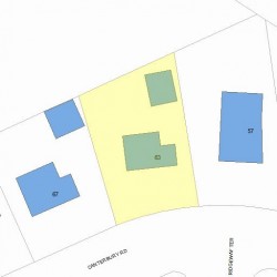 63 Canterbury Rd, Newton MA  02461-1319 plot plan