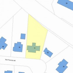 16 Southwick Rd, Newton MA  02468-2223 plot plan
