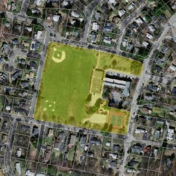 541 Grove St, Newton MA  02462-1455 aerial view