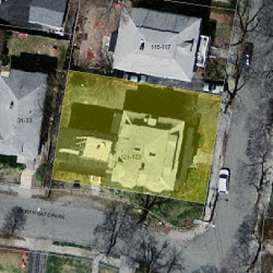 123 Adena Rd, Newton MA  02465-1619 aerial view