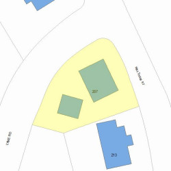 207 Waltham St, Newton MA 02465-1355 plot plan