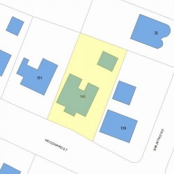 145 Woodward St, Newton MA 02461-1342 plot plan